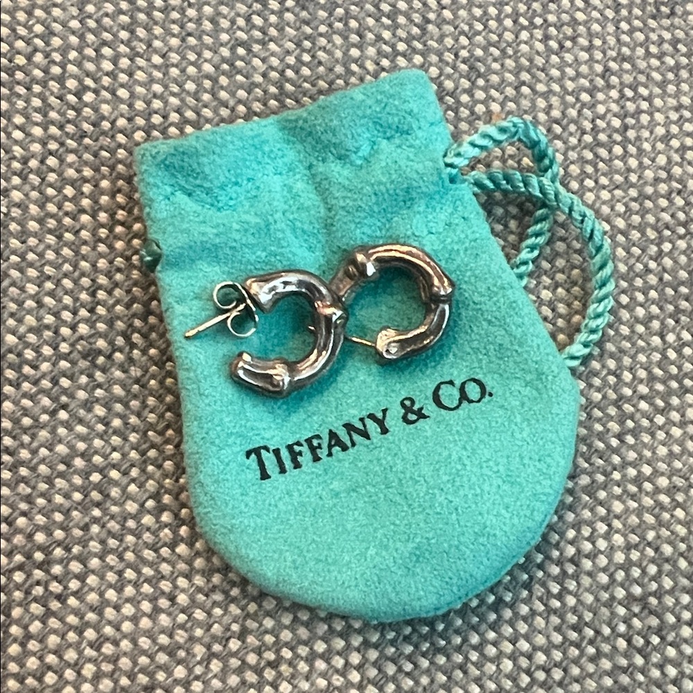 AUTHENTIC Tiffany & Co. Silver Bamboo Earrings